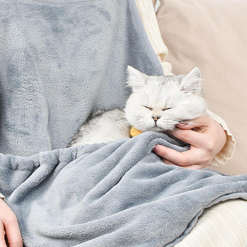 Cat Holder Carrier Apron Pet Sleeping Bag Hands Free Breathable Portable Soft Hanging Chest