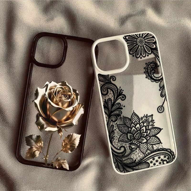 3D Чехол-накладка с золотой розой для iPhone 17 16 15 14 13 12 11 Серии Pro Max Plus