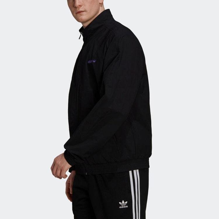 Adidas Оригинальная куртка с длинным рукавом и принтом трилистника, мужская верхняя одежда, черный HN0397