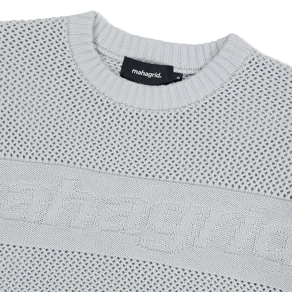 MAHAGRID Basic Logo Mesh Knit Gray(Mg2Dsmk600A)