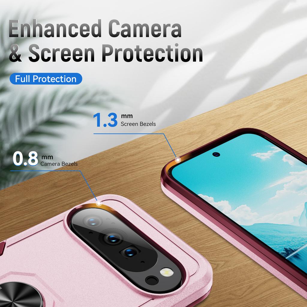 Чехол для Google Pixel 10 Pro XL Военного класса Кольцо-подставка ПК + ТПУ Чехол для телефона