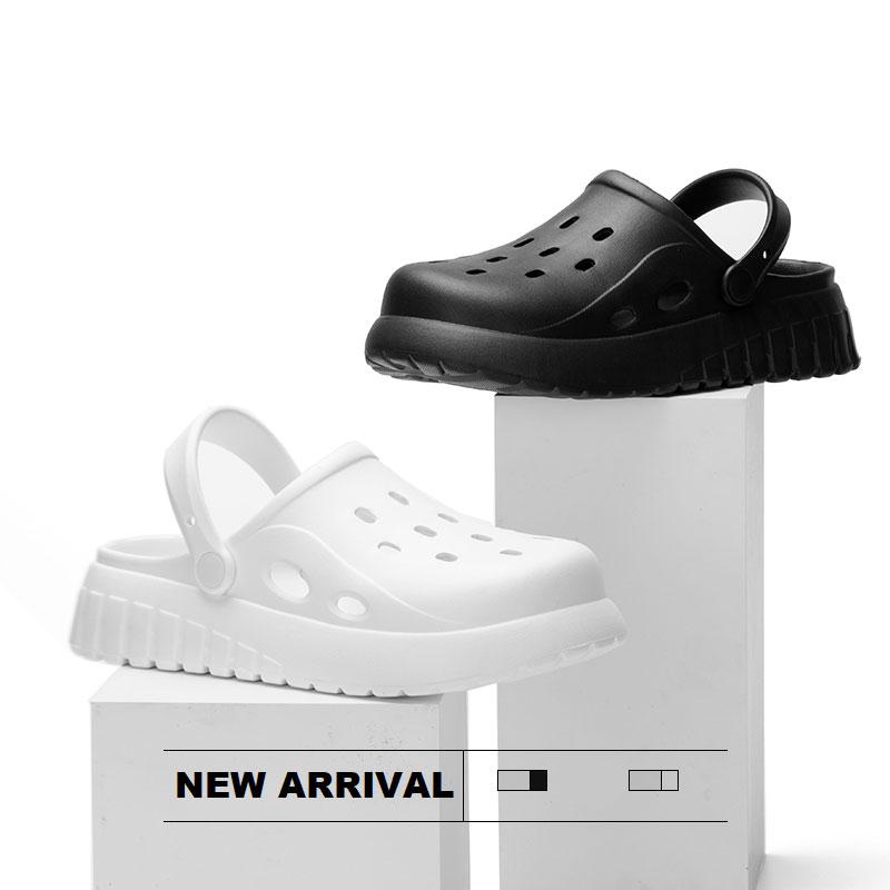 Женские белые сандалии на платформе с перфорацией Новые летние садовые туфли из ЭВА для женщин Удобные нескользящие пляжные шлепанцы Клоги