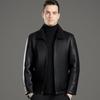 Men's Winter New Fur One-piece Short Leather Jacket Middle-aged Dad Sheepskin Lapel Jacket