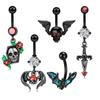 New Belly Button Buckle Dark Belly Button Ring Halloween Must Buy Skull Umbilical Nail Puncture Jewelry