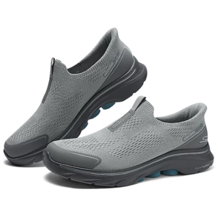 Skechers Go Walk 7 Удобные Повседневные Прочные Дышащие Низкие Кроссовки Стиль Жизни Мужские Серый 216553-GYCC
