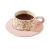 Coffee Cup and Saucer Set Flower Afternoon Tea Ceramic  High Appearance Level Mug Souvenir Ins Style Oil Painting Retro Girl
