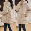 Winter Women Hooded Jackets Thicken Warm Padded Coats Casual Long Parkas Clothes Loose Outerwear