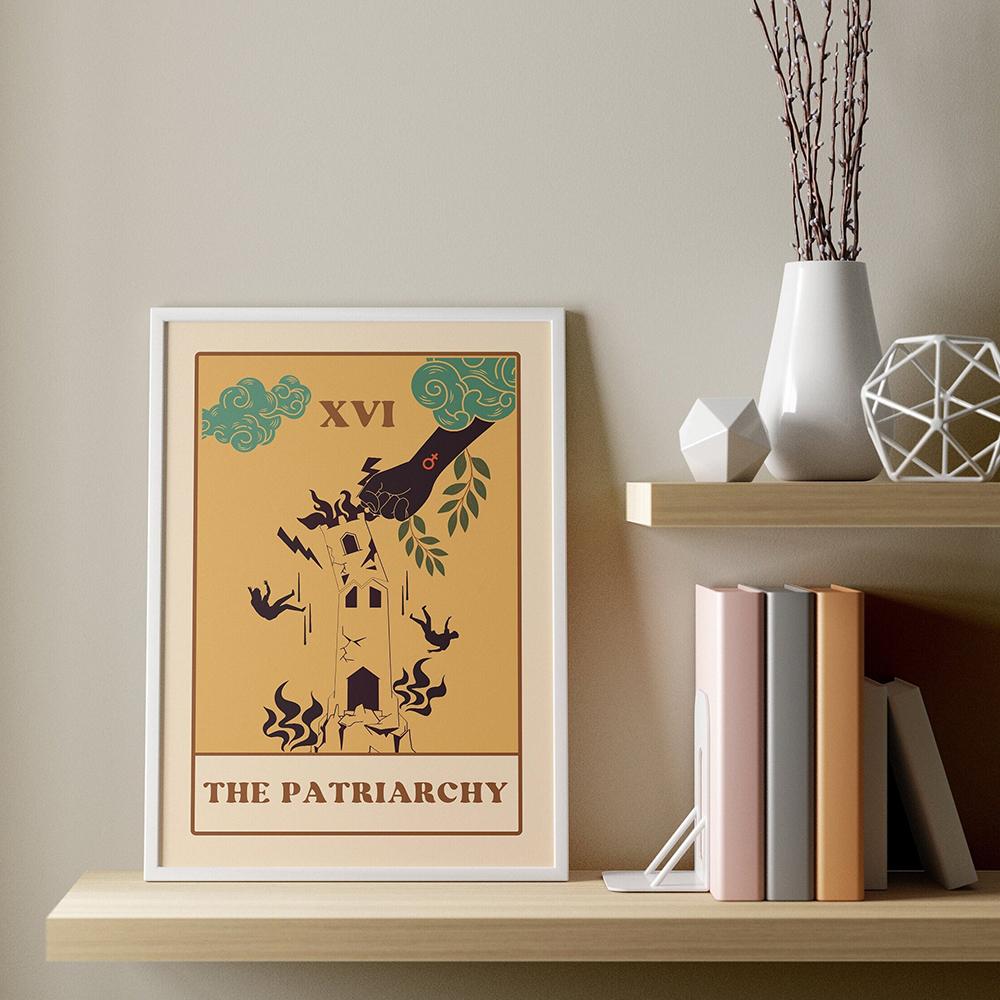 Feminist Tarot Patriarchy Retro Abstract Poster Print Gifts For Her Female Power Witch Canvas Painting Home Wall Art Room Decor