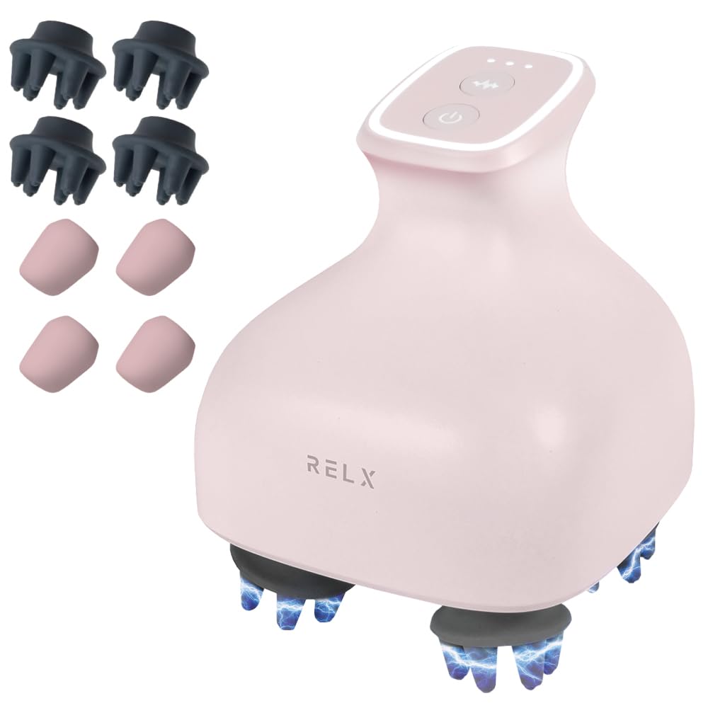 RELX EMS Массажер для головы IPX7 Водонепроницаемый Косметический прибор Щетка для кожи головы Уход Подарок (Пыльно-розовый)