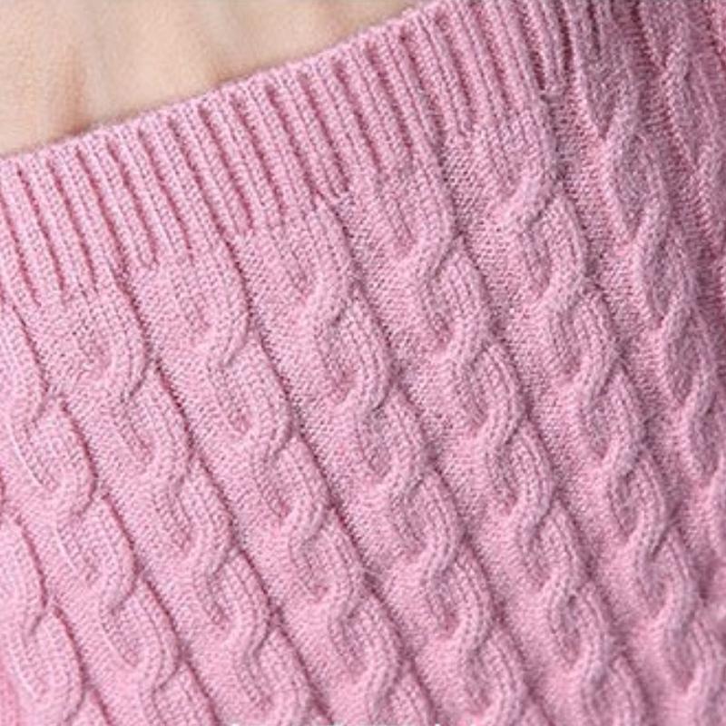 Spring Autumn and Winter Women's Mid-length Pullover Jumper Korean Version of Loose Simple Bottoming Shirt with Pockets of Knitted Jumper Dresses