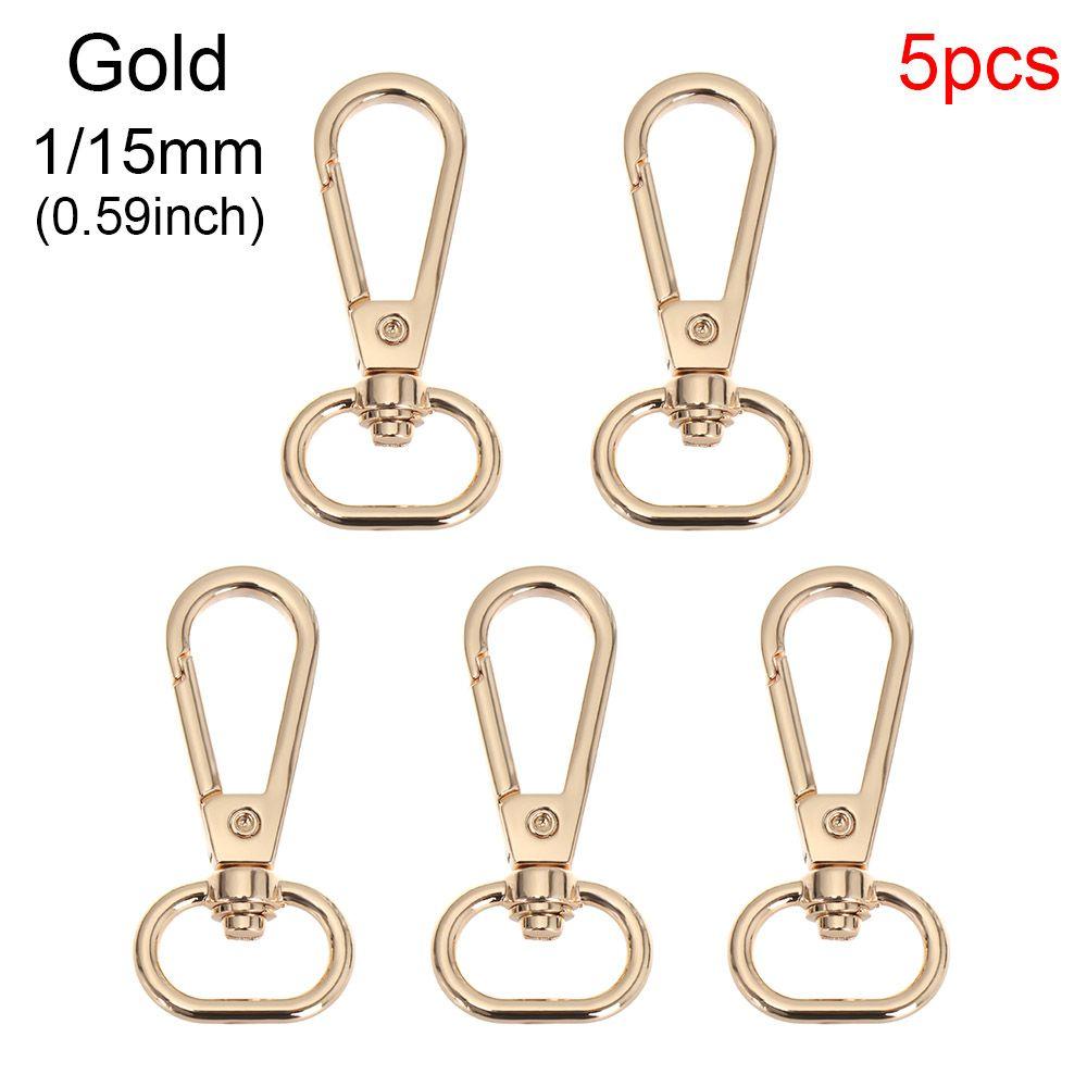 5pcs Hardware DIY KeyChain Split Ring Collar Carabiner Snap Bags Strap Buckles Lobster Clasp Hook