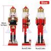 38CM Christmas Nutcracker Wooden Nutcracker Ornament Lift The Plate Soldier Figure Doll Toy Home Office Desktop Decoration Gift