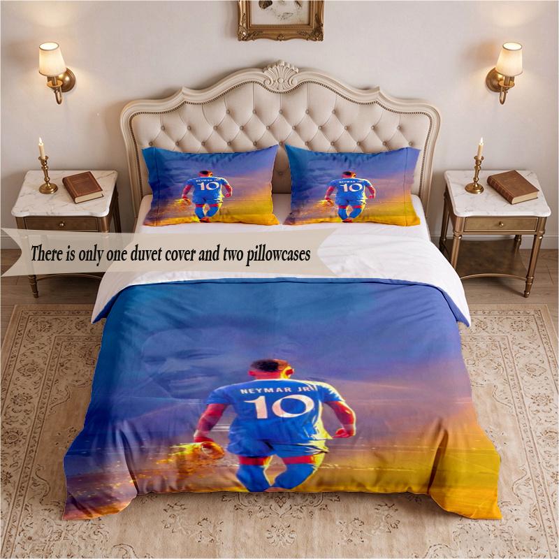 Neymar (1) Bedding Set 3 Pieces Includes 1 Duvet Cover And 2 Pillowcases Soft Bed Decor Gift