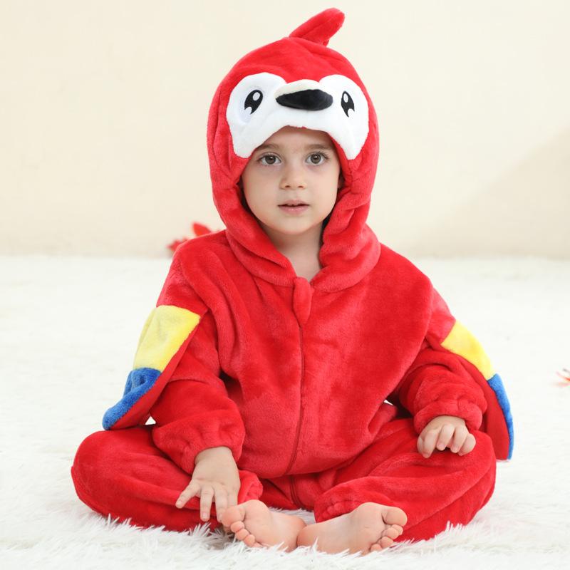 Infant and Toddler Flannel Animal Jumpsuit, Children's Climbing Suit, Baby Cartoon Style Performance Suit