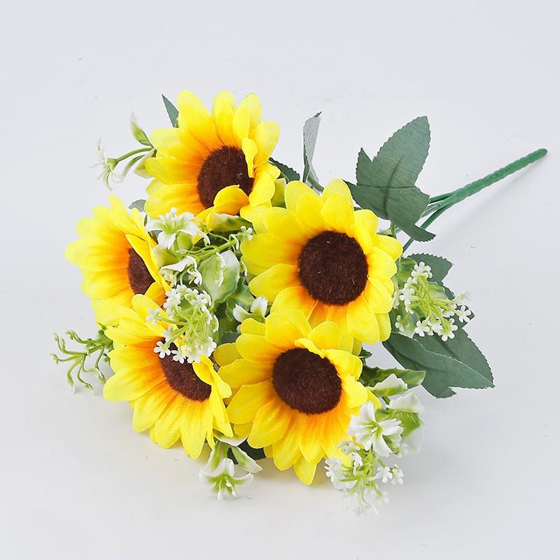 Artificial Sunflower Bouquet Dance Performance Decor Home Party Wedding Floral Arrangement Prop