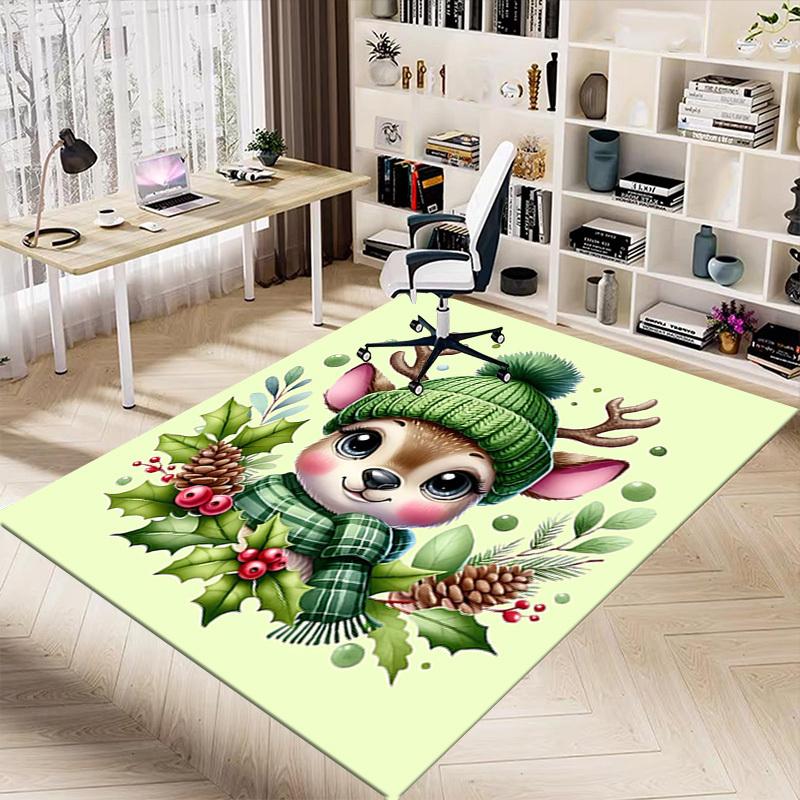 1PC Deer, Winter Extra Large Non Slip Floor carpet, Office, family, Studio Large Area Rug Indoor Rugs, Bold Statement Piece