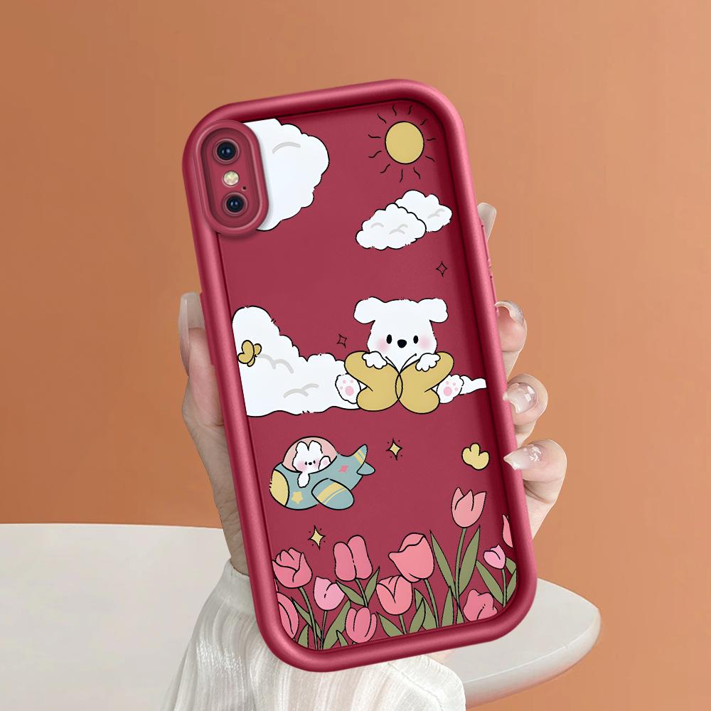 Cute Cartoon Soft Phone Casing for Realme OPPO Reno VIVO Infinix Tecno Oneplus Full Cover Camera Shockproof Protection Rubber Case Cover