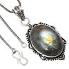 Pendant Shiney Labradorite Gemstone Valentine'Day Gift Silver Jewelry 2.25"