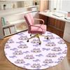 Labubu Print Round Rug, Washable Floor Carpet, For Entryway Dorm Laundry Room Office Study, Home Decor Birthday Christmas Gift