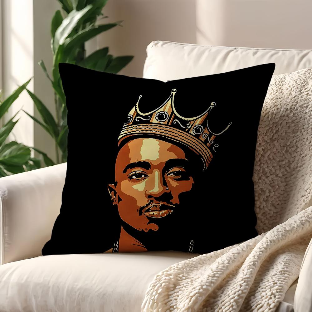 Подушка с принтом рэпера 2PAC Тупака Шакура Наволочка Декор Комнаты Дома Дивана Гостиной Офиса Автомобиля Нордическая Простота