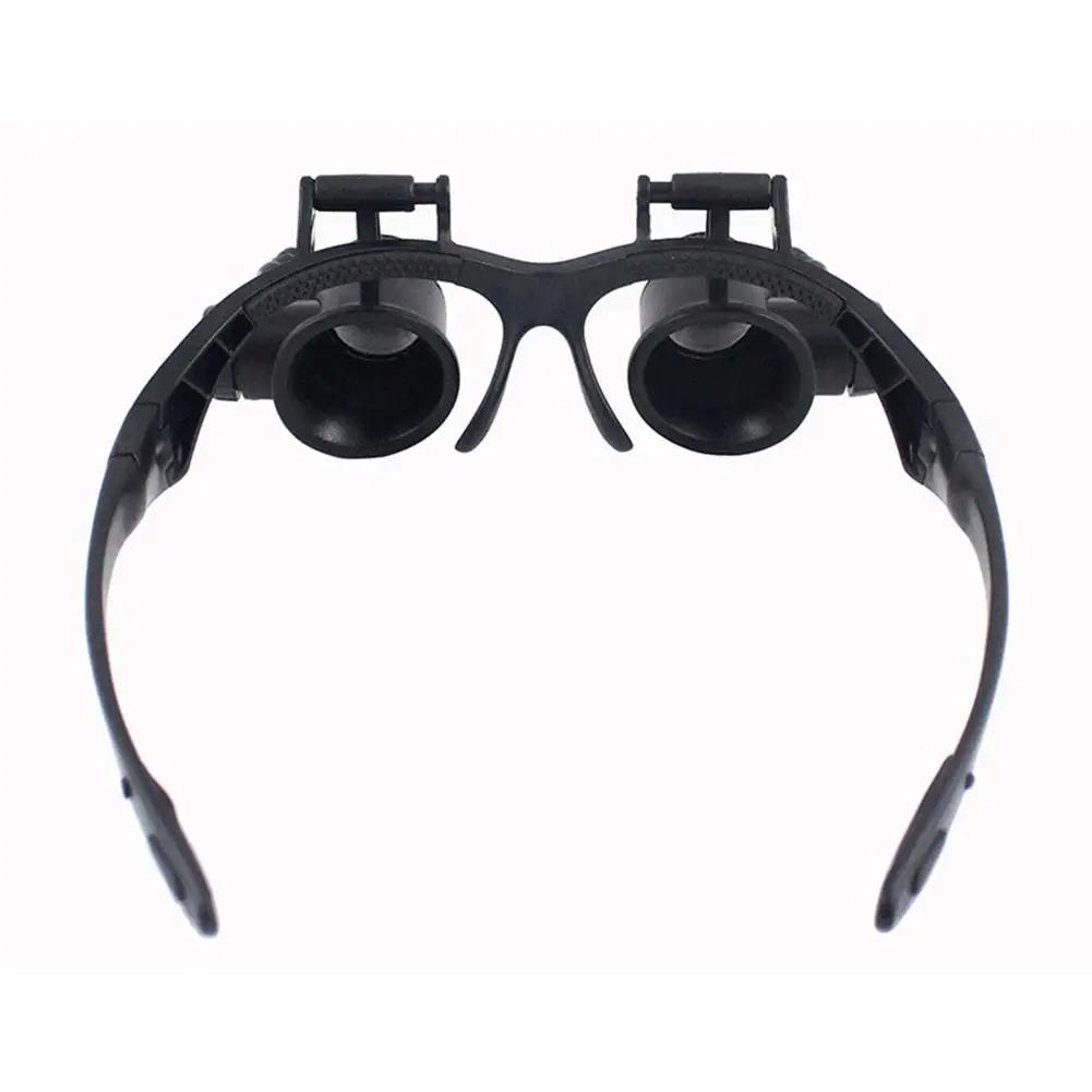 Headband Led Light Glasses Magnifier 10x 15x 20x 25x Dual Eye Loupe Lens For Watchmaker Jewelry Optical Lens Glass Magnifier