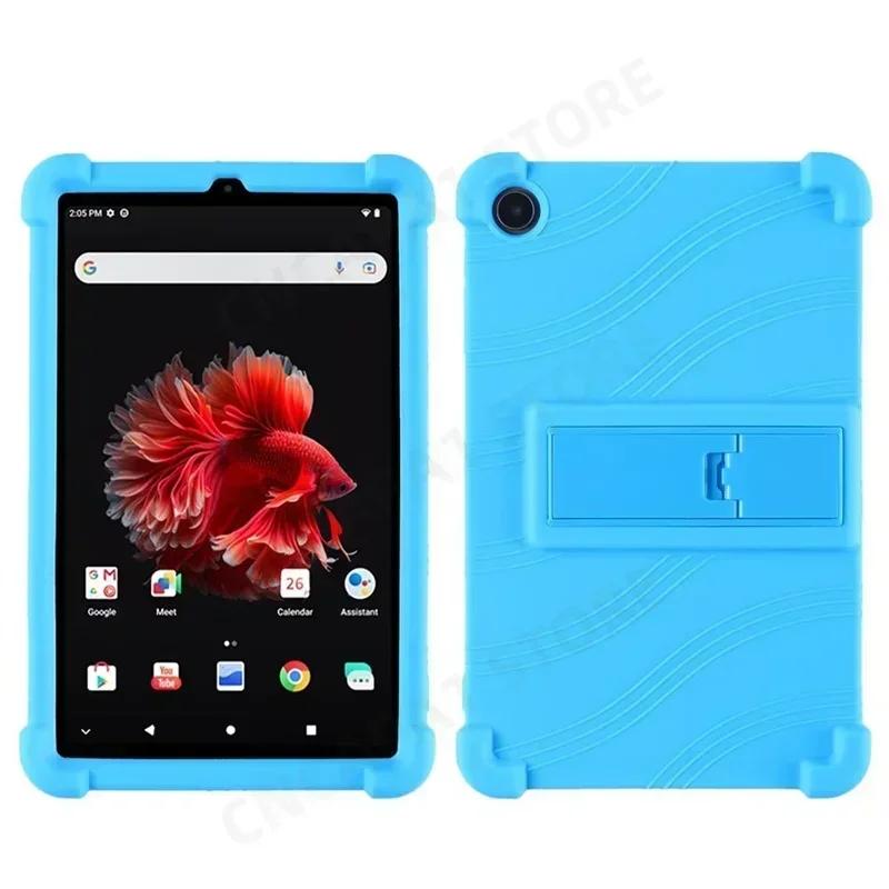 For Digma Pro Star 14 4G T606 8.4" Tablet PC Drop resistance Soft Silicone Shockproof Cover Case with Rear Kickstand