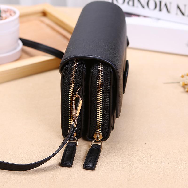 Ladies High Quality Ladies PU Leather Vertical Purse Multifunctional Standard Clutch Messenger Bag Fashion Casual Bag