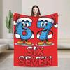 Six Seven  Funny Italian Kids Gaming Meme Blanket Warm Soft Plush Throw for Sofa Bed Kids Room Decor