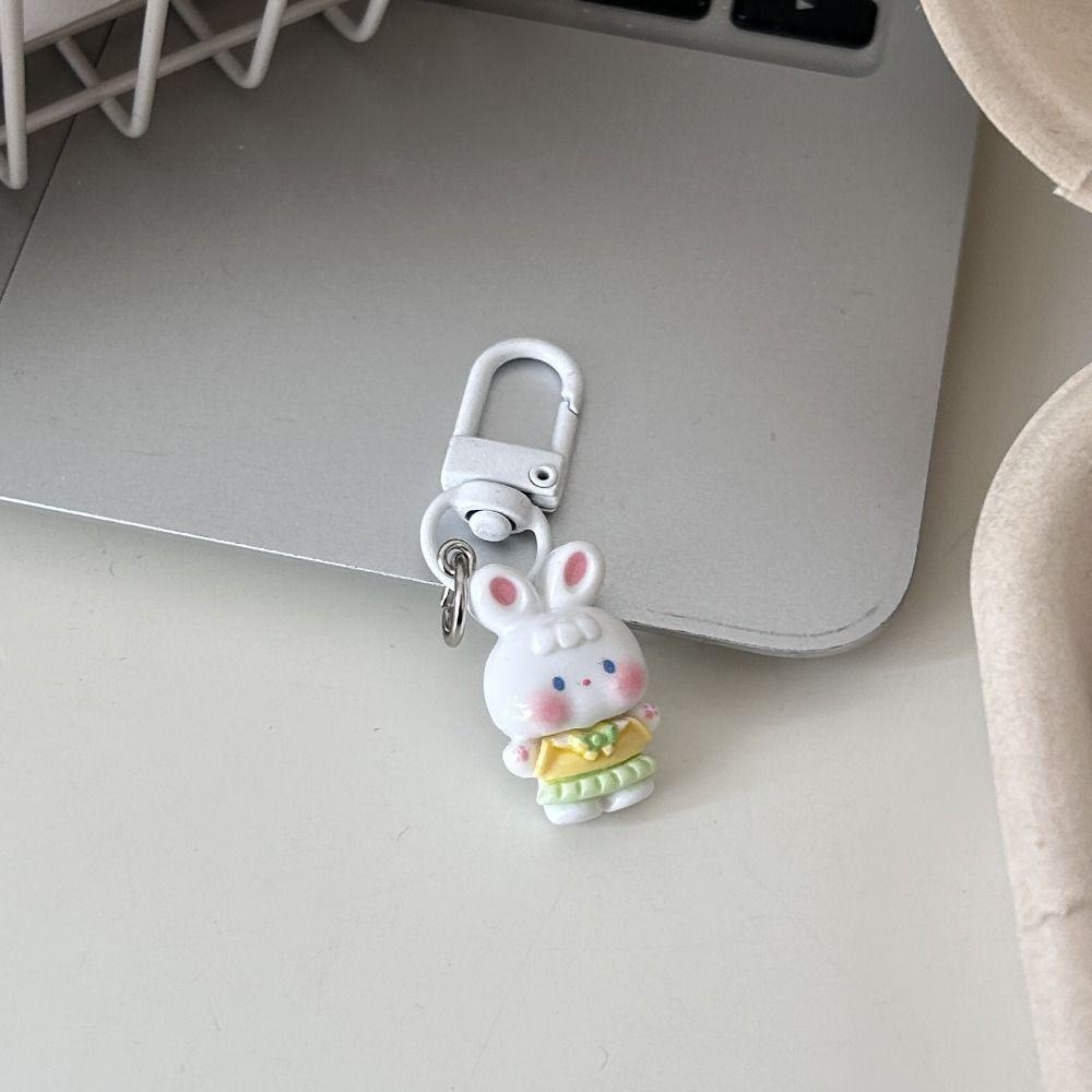 Брелок для ключей в виде куклы-кролика из смолы, подвеска в виде животного-медведя, милый забавный брелок для ключей в виде кошки, небольшие подарки