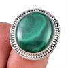 Natural Malachite Gemstone 925 Solid Sterling Silver Jewelry Ring Size 6 B6o96