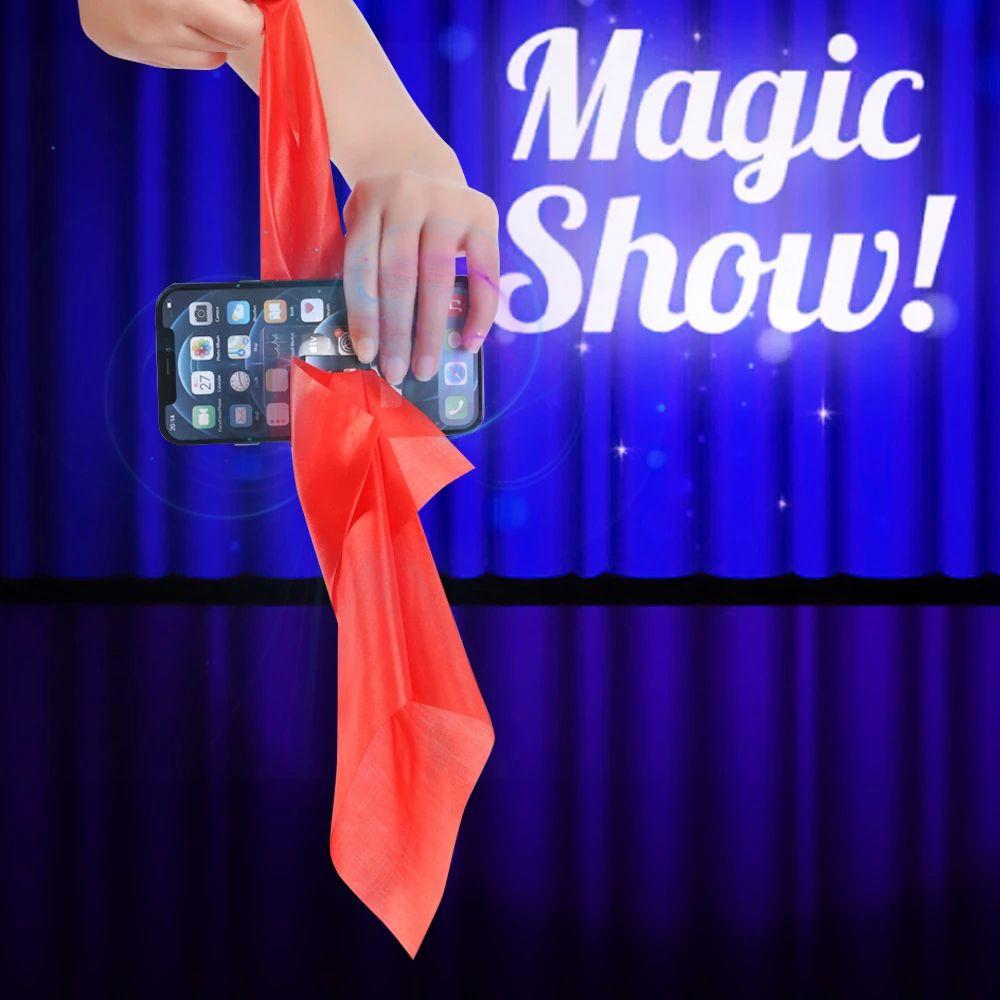 Magic Props Magic Through Phone Magic Trick Silk Kerchief Magic Tricks Silk Through Phone Silk