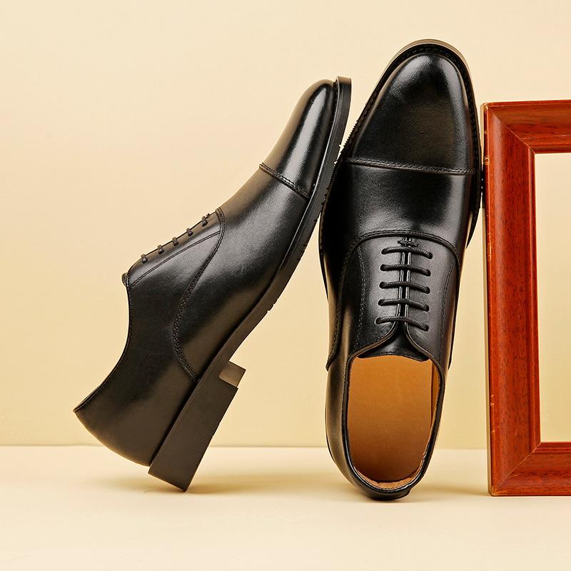 Первый слой коровьей кожи ручной работы, новые осенние три совместных деловых формальных кожаных туфель, мужские кожаные дышащие британские оксфордские туфли