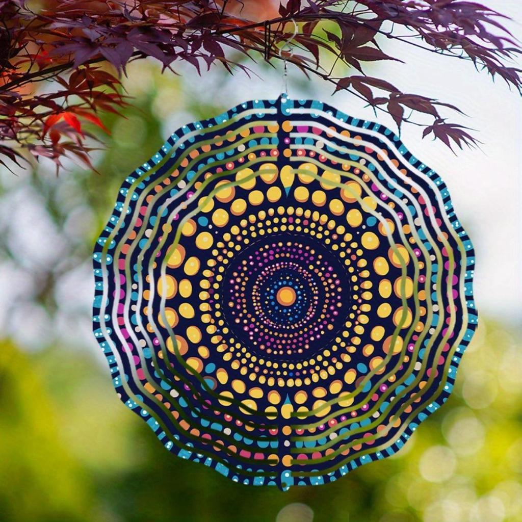10-Inch Metal Wind Spinner | Multi-Color Reflective Garden Decor with 360° Rotating