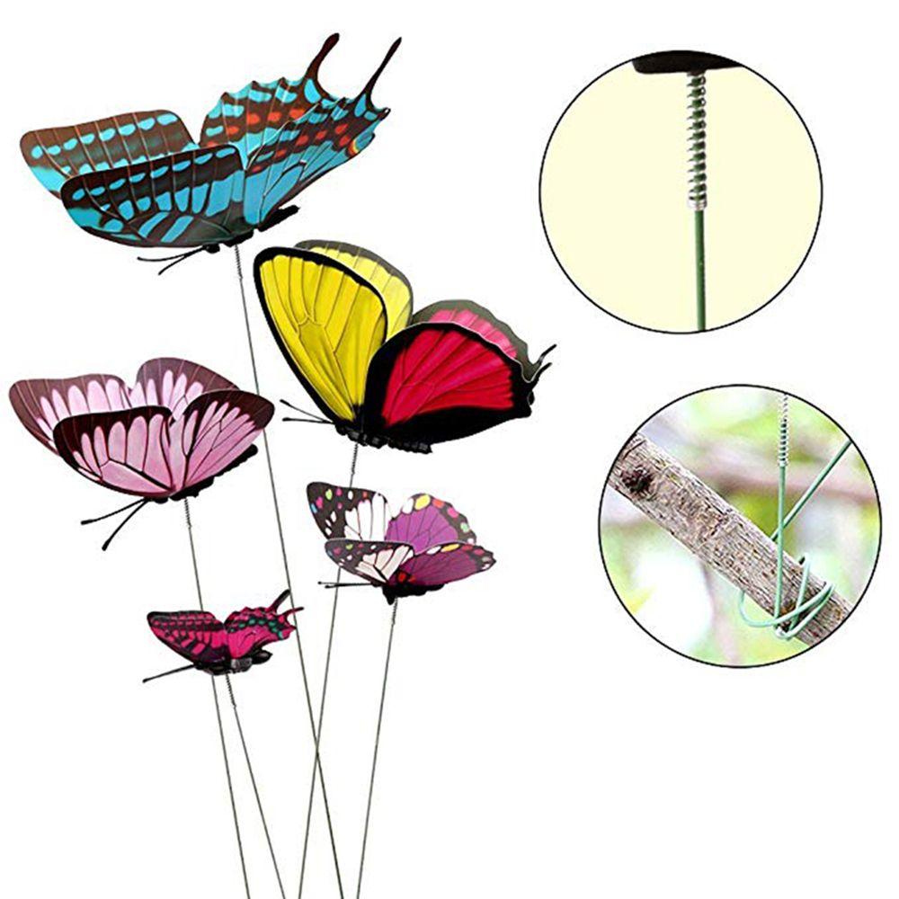 Bonsai Ornaments Garden Decoration Artificial Butterfly with Rods Fake Butterflies Simulation Color
