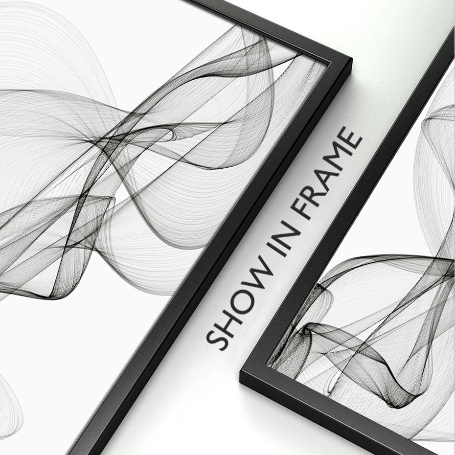 Черно-белые абстрактные волнистые линии, печать на плакатах, минималистичные настенные художественные картины, картины на холсте, интерьер для гостиной, домашний декор