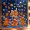 Christmas Party Supplies 4Pcs Gingerbread Window Stickers, Candy Cane Decals, Reusable Tree Glass Decals Decorations for Home Office Xmas Decor