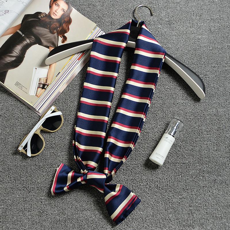 Versatile Small Silk Scarf, Autumn And Winter Ol Women'S Double-Layer Satin Surface Small Scarf, Long Scarf Versatile Scarf