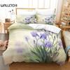 Purple Flowers Duvet Cover Set Polyester Comforter Cover King Queen Size Quilt Cover With Pillowcase For Girls Women Bedding Set