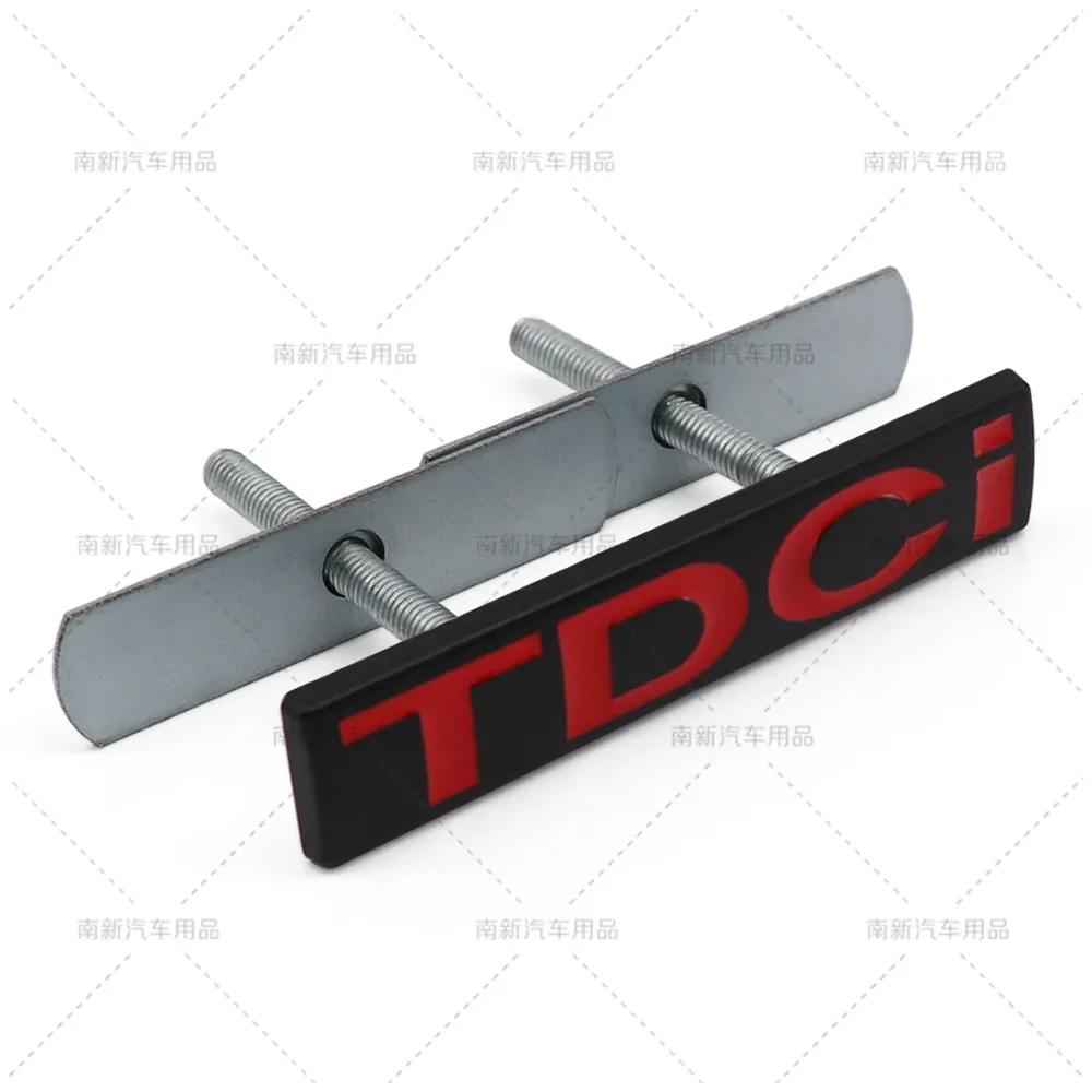 pbhsg2 3D Metal TDCI Letters Car Front Grille Hood Emblem Badge Decals For Ford Kuga Explorer Transit Accessories