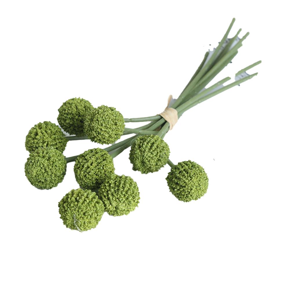 1 Bunch Artificial  Ball  Chrysanthemum, 9-head Solid Color Simulated Flowers Multi-color Optional, Home Indoor Fake Plants Ornaments