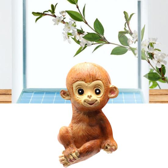 Фигурка обезьяны, реалистичный яркий внешний вид, мультяшная детальная высокая имитация смолы, мини-обезьяна, украшение для аквариума, украшение для аквариума