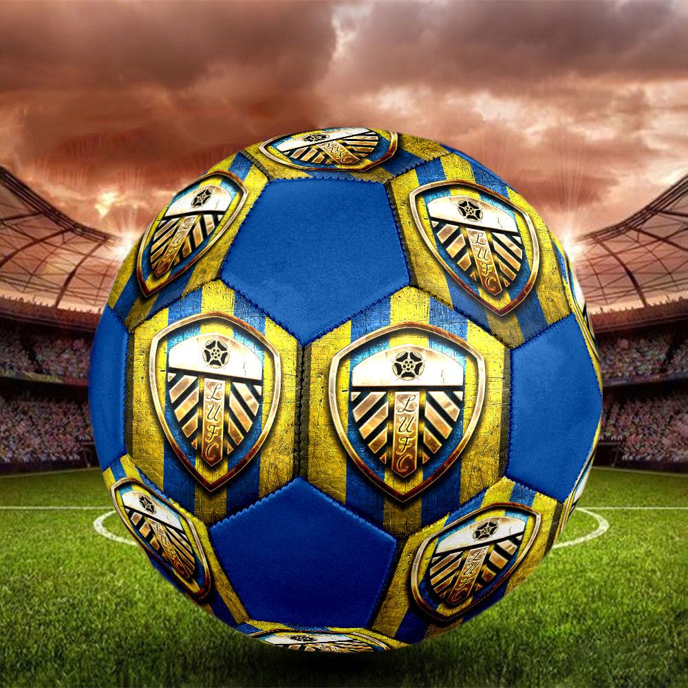 1pc Leeds United F.C Soccer Ball Size 5 Indoor Soccer Ball Fashion Colorful Backyard Game - Great For Sports Fans Gift HE12