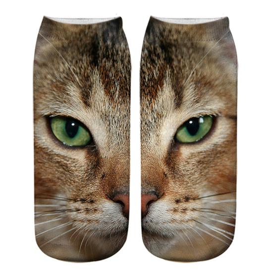 Yousheng Realistic Cat Face Socks 3D Cat Print Socks Breathable Cute Kitten Socks Funny Xmas Birthday Gifts for Women Men Cat Lovers