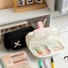 Large Capacity Pencil Case with Cross Rope Oxford Fabric Pencil Pouch Kawaii Pencil Bag  Student