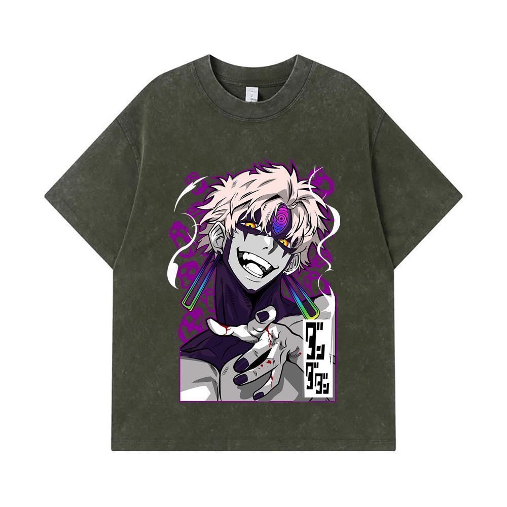 275 GSM Washed T-shirts 100% Cotton Dandadan V36 Jiji Print Unisex Heavy Cotton T Shirt