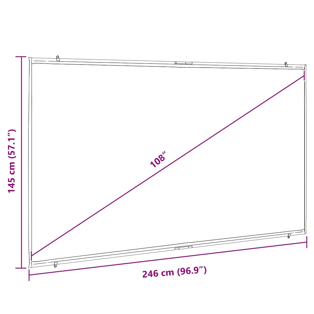 Projection Screen Wall Mounted 108 Inch 16:9 Aspect Ratio