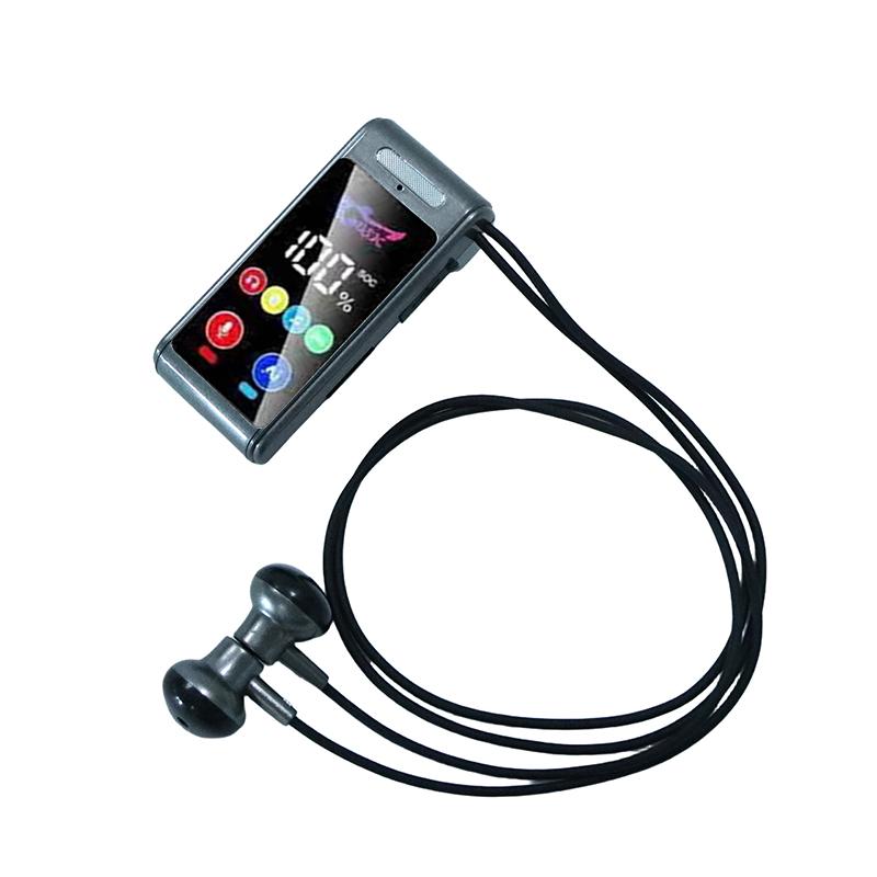 Neckband Clip Bluetooth Earphones IPX4 Sweatproof Clear Call Headset with Digital Display for Daily Commute