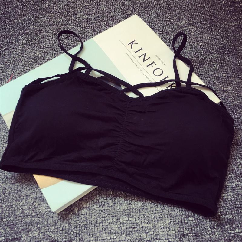 Женский топ-труба спереди с крестообразным вырезом и полостью бюстгальтера