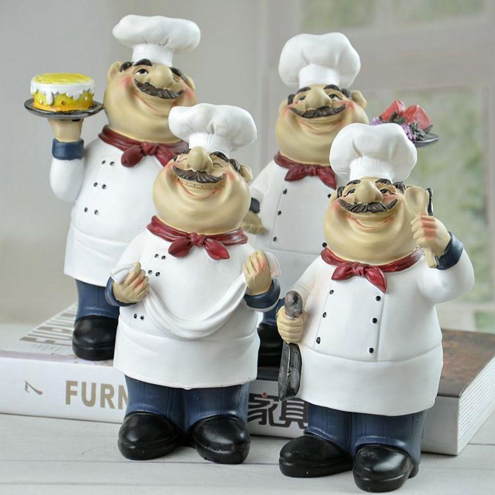 Model Rustic Bakery Chef Resin Statue Handicraft Chef Resin Figurines  Kids Birthday Gift