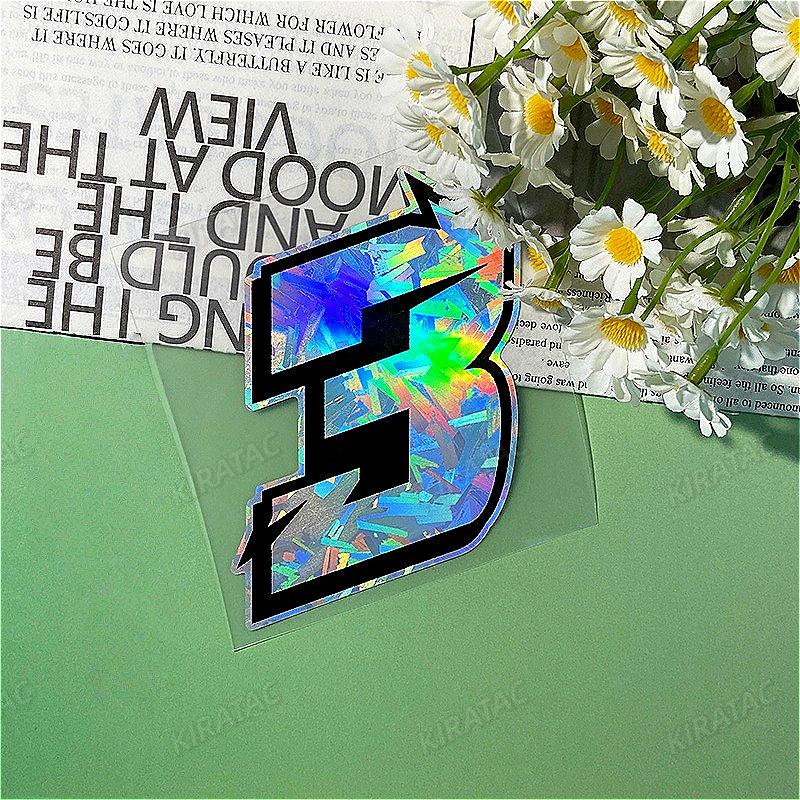 1PC Holographic Carbon Arabic Numbers Motorcycle Sticker Waterproof for Scooter Motorbike Front Fairing Bicycle Vinyl Decals